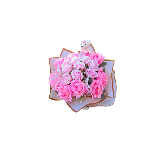 Yapay Pembe Gül Buketi